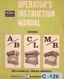 Chicago-Dreis & Krump-Chicago AB CL MR, Press Brakes ARI-7006 Operations Manual-AB-CL-MR-01